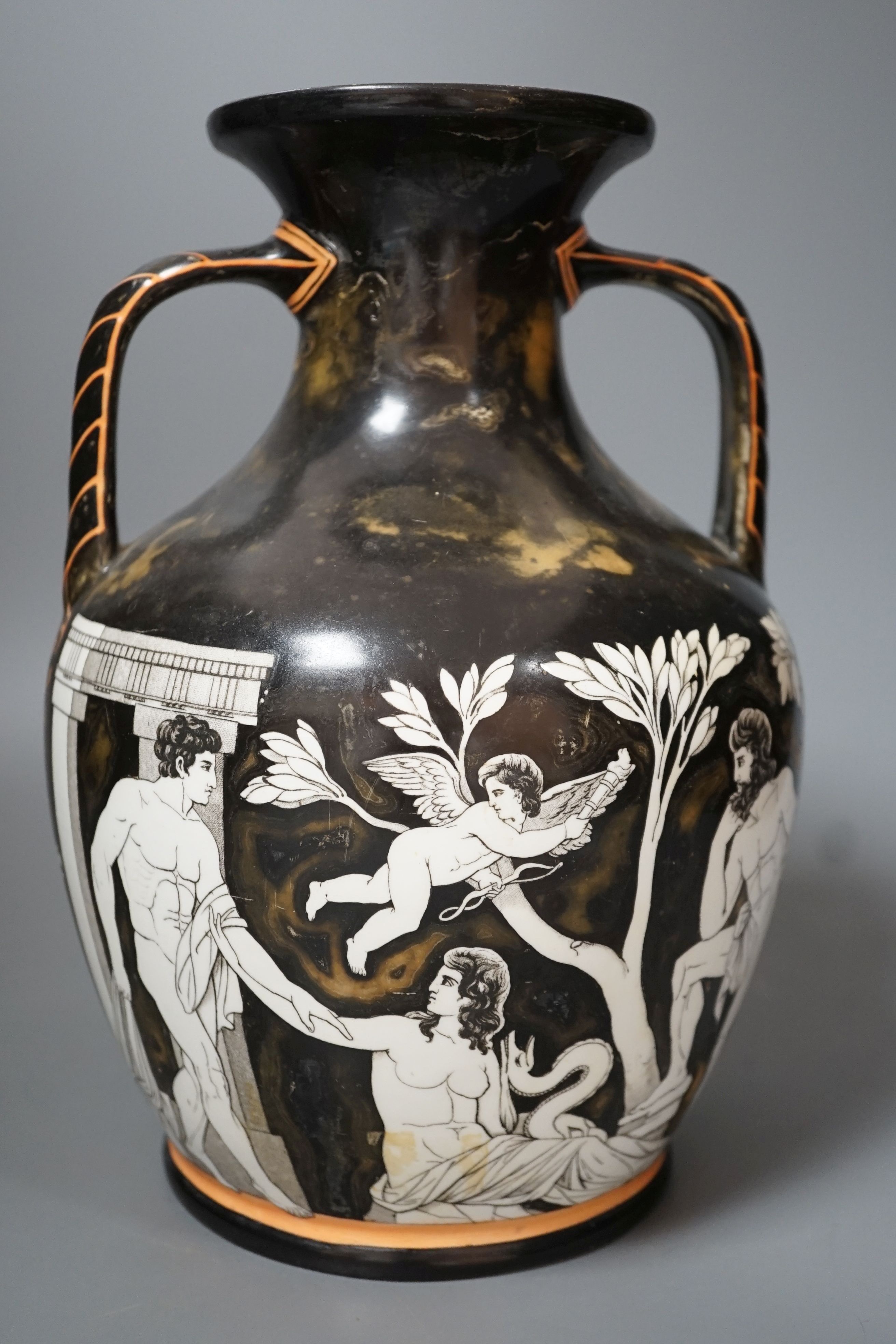 A mid 19th century Samuel Alcock 'Portland' vase 26cm